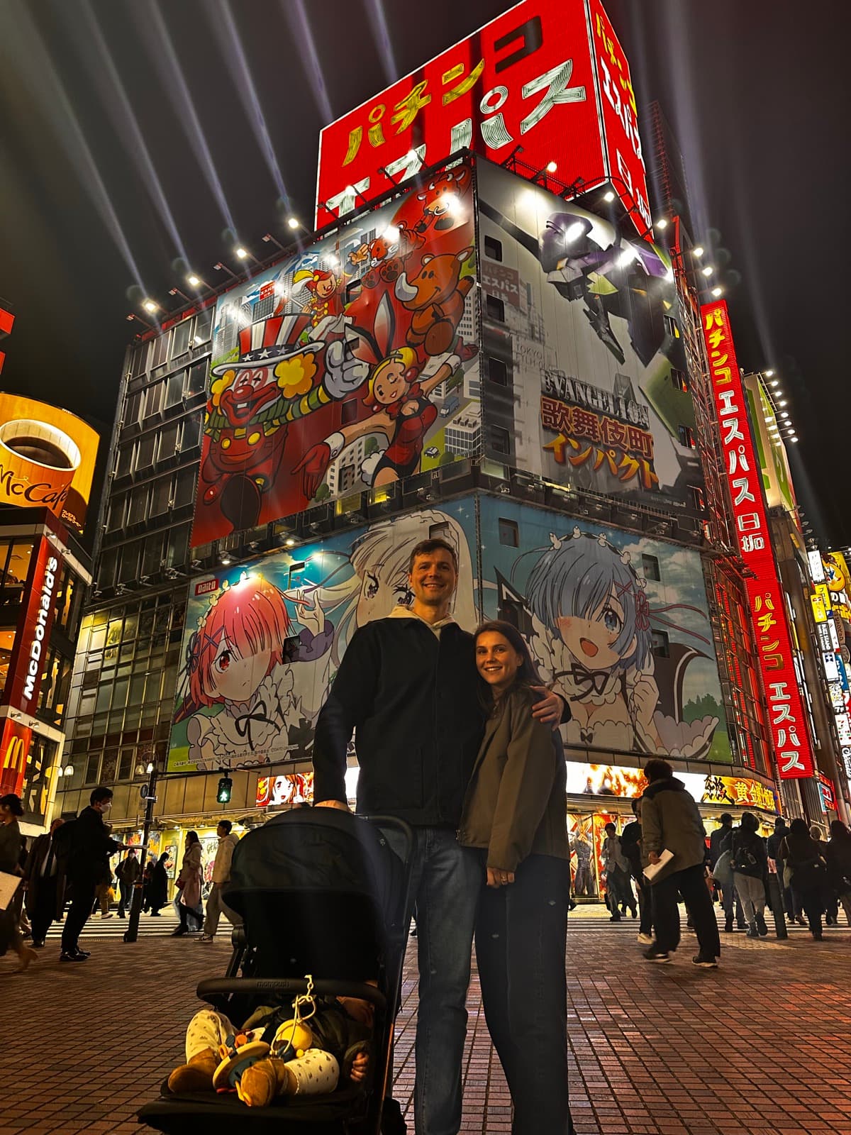 Guests under the neon billboards of Kabukicho, Shinjuku