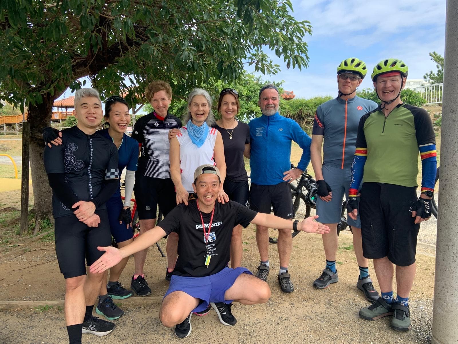 Masa and the tour group after a ride