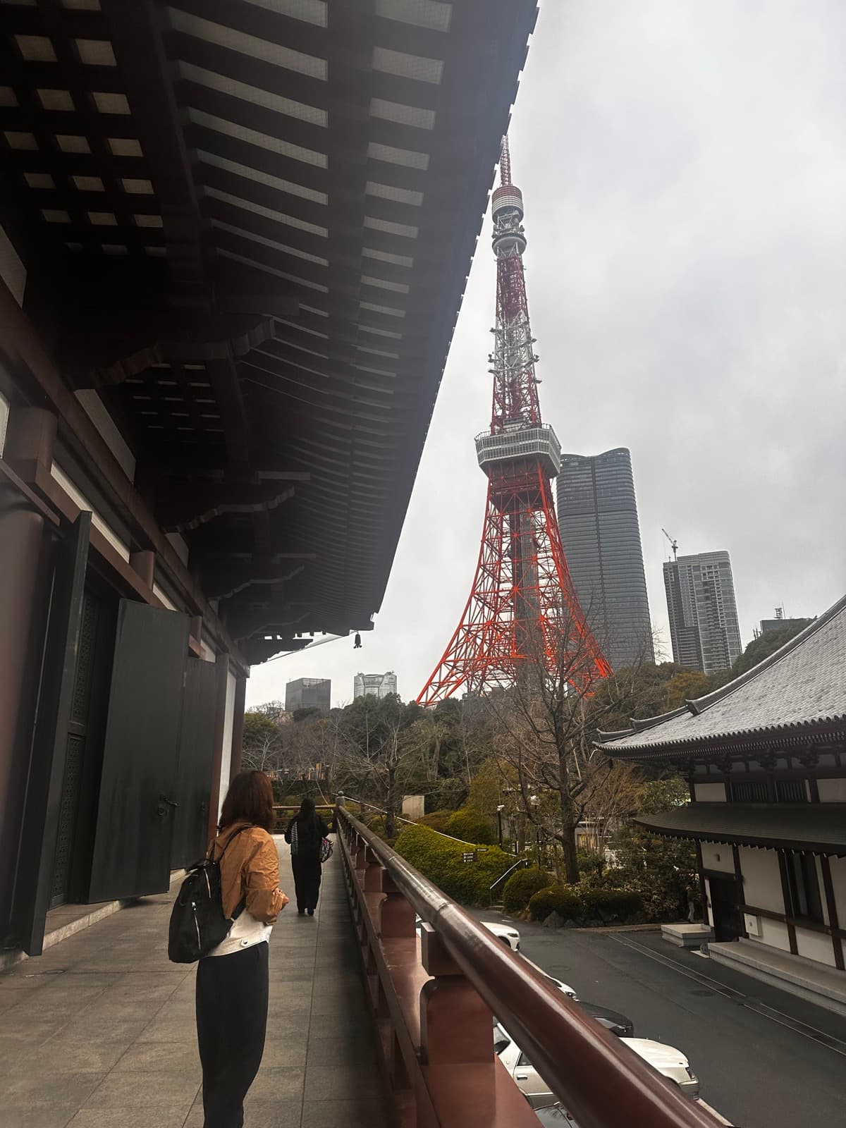 Tokyo Tower seen from Zojoji Temple